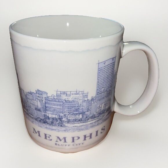 Starbucks Architecture Series Memphis Bluff City Coffee Mug 18 oz 2007 Ceramic - Picture 1 of 12